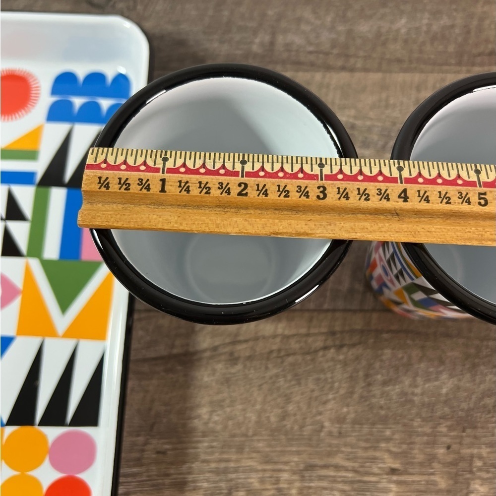 Lisa Congdon enamelware set Tray cups Brand New Crow Canyon art limited edition - Picture 10 of 11